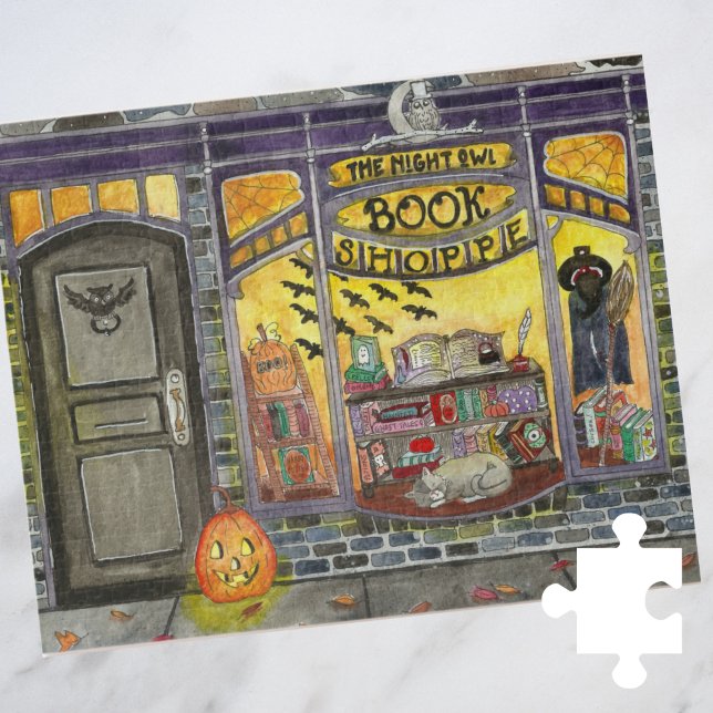 Puzzle Chat d'Halloween et Boutique de livres (Créateur téléchargé)