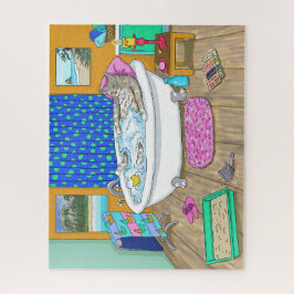 Puzzle Chat drôle dans le bain Chat 665