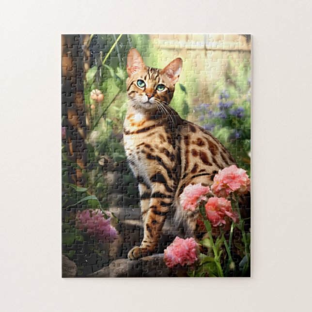 Puzzle Chat du Bengale dans la nature (Vertical)