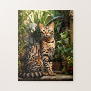 Puzzle Chat du Bengale dans le jardin