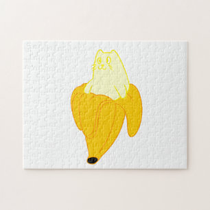 Puzzle Chat en banane - Choisir la couleur arrière - plan