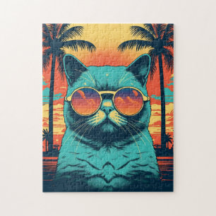Puzzle Chat Exotique Shorthair avec lunettes de soleil à 