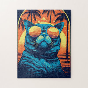 Puzzle Chat Exotique Shorthair avec lunettes de soleil à 