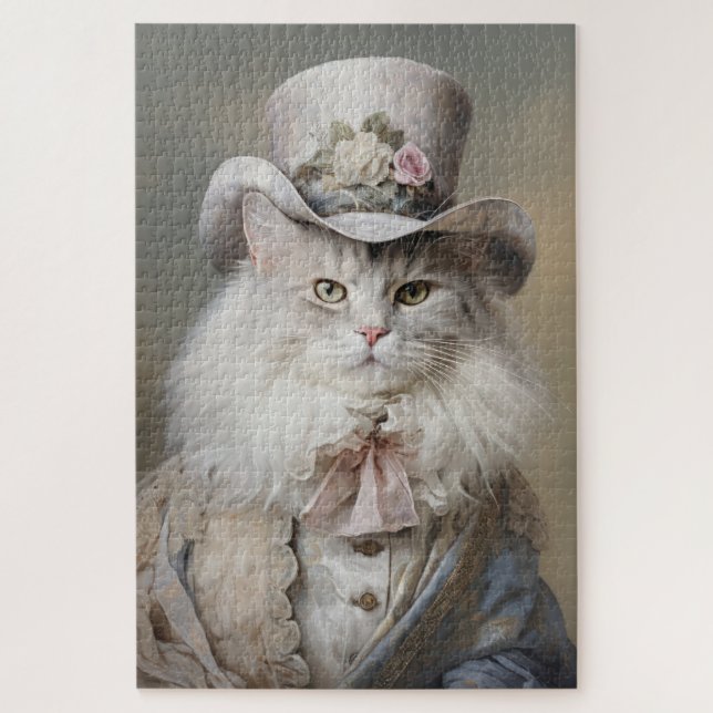 Puzzle Chat Gentilhomme en Chapeau Haut-de-Forme (Vertical)