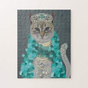 Puzzle Chat gris   orné avec le portrait de Bells