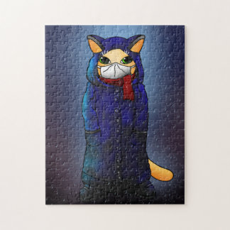 Puzzle Chat Masque Visage De Pluie De Nuit