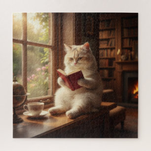 Puzzle Chat Mignon en Train de Lire