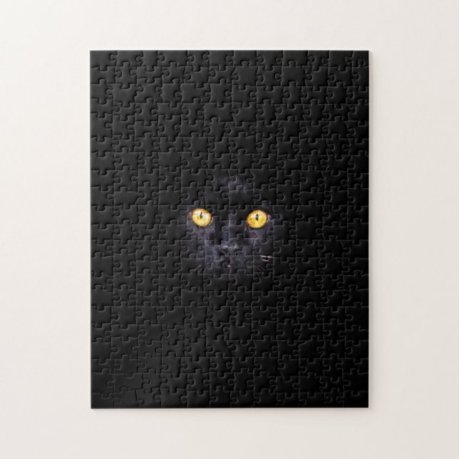 Puzzle Chat noir Arrière - plan solide animal animal anim (Vertical)