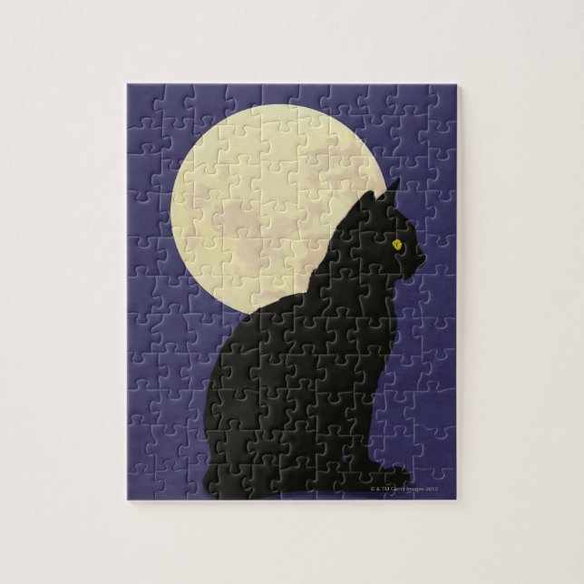Puzzle Chat noir et lune (Vertical)