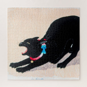Puzzle Chat noir Hissing Fine Art par Hiroaki Takahashi