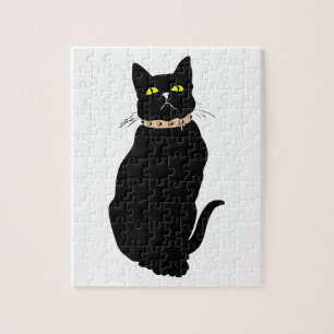 Puzzle Chat noir, illustration animale