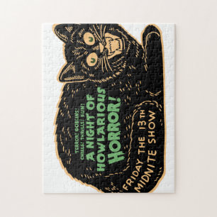 Puzzle Chat noir vintage Halloween