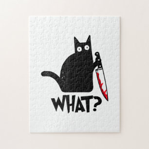 Puzzle Chat Qu'est-ce que_ Drôle Chat Noir