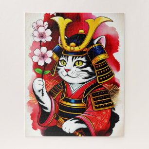 Puzzle Chat Samouraï Artistique Cerise Pour Adultes & Fam