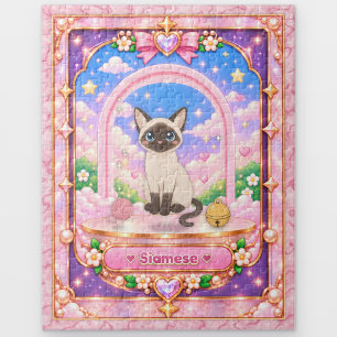 Puzzle Chat Siamois, Art Kawaii