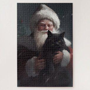 Puzzle Chat Smoking Avec Le Père Noël Festif Noël