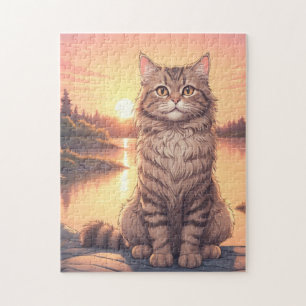 Puzzle Chat tigré gris
