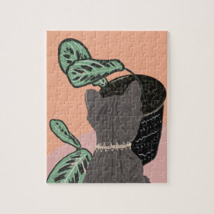 Puzzle Chat Tigre Gris Plantes Merci 