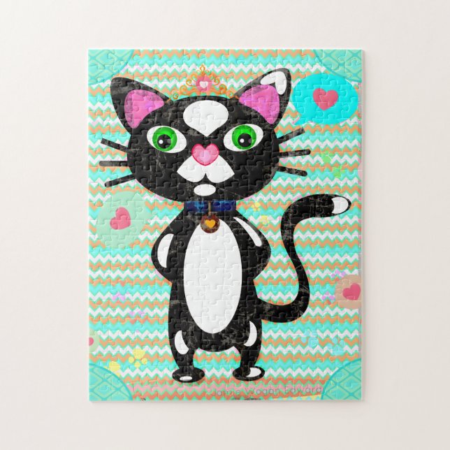 Puzzle Chat Tuxedo Avec Jouets Souris (Vertical)
