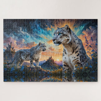 Puzzle Château de Leopard de Neige Levée de soleil réflex