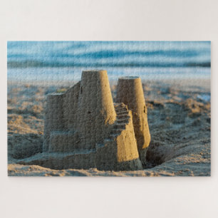Puzzle Château De Sable Simple Sur La Plage Ensoleillée É