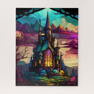 Puzzle Château Fairytale en verre tendu, Jolie princesse