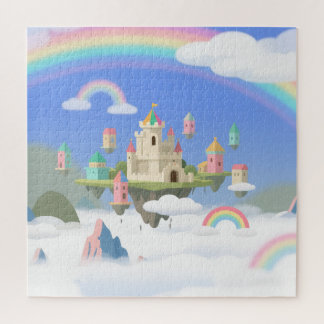 Puzzle Château Flottant Nuages Arc-en-ciel Fantaisie Puzz