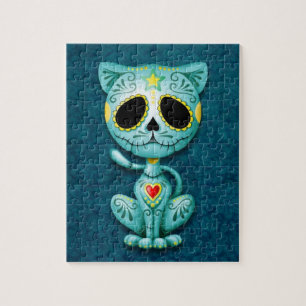 Puzzle Chaton de sucre de zombi, bleu