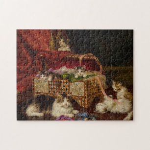 Puzzle Chatons dans un panier à couture Jules Leroy
