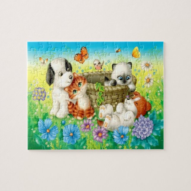 Puzzle Chatons Et Chiens (Horizontal)