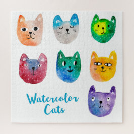 Puzzle Chats à l'aquarelle et amis