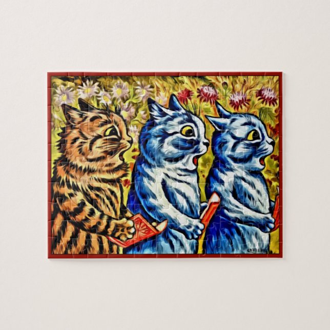 Puzzle CHATS CHANTANT la casse-tête, chats de Louis Wain (Horizontal)