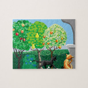 Puzzle chats dans le jardin