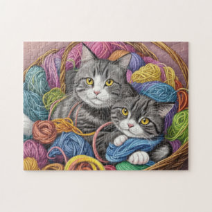Puzzle Chats dans un panier