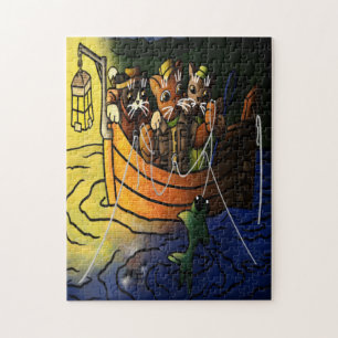 Puzzle Chats de pêche nocturne
