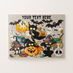 Puzzle Chats drôles de Halloween Fête