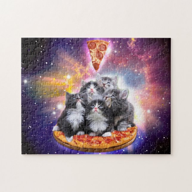 Puzzle Chats Illuminatis et pizza (Horizontal)