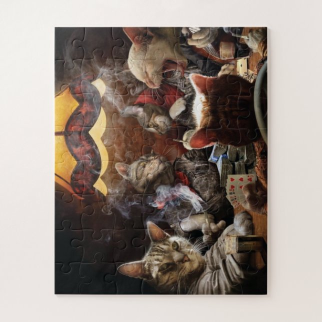 Puzzle Chats jouant au poker (Vertical)