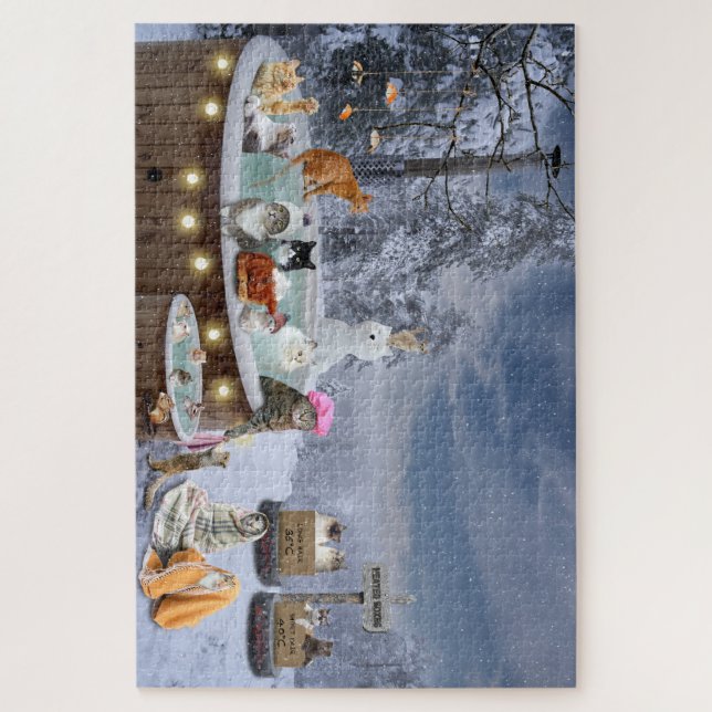 Puzzle Chats mignons et amusants dans un bain chaud Puzzl (Vertical)