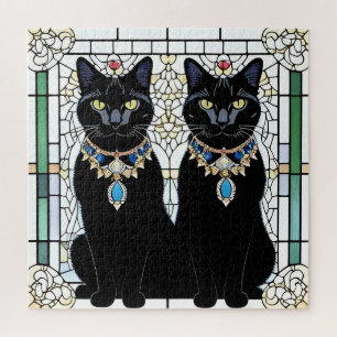 Puzzle Chats noirs élégants avec bijoux