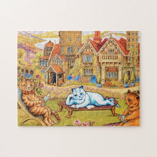 Puzzle Chats se relaxant dans les jardins de Napsbury by  (Horizontal)