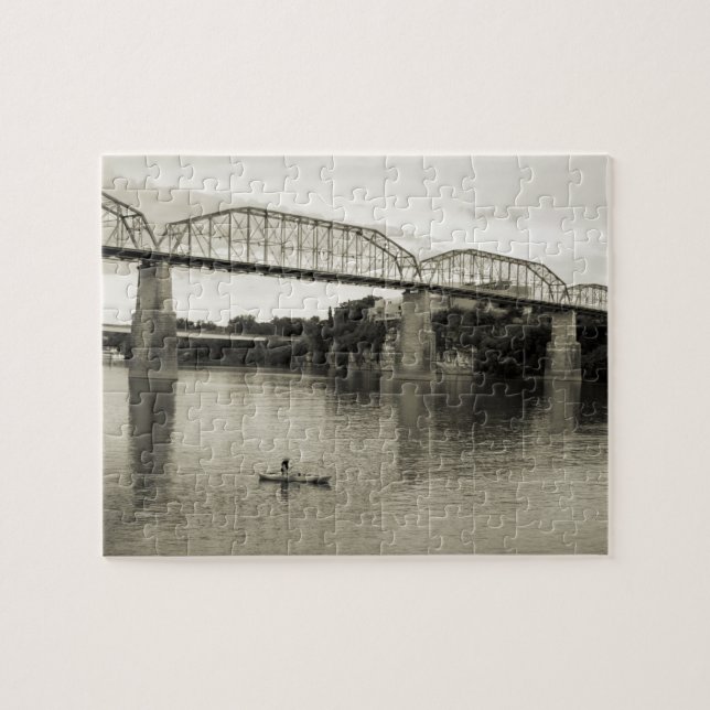 Puzzle Chattanooga, TN - Pont de la rue Walnut en B&W (Horizontal)