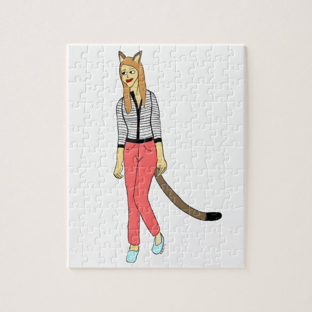 Puzzle chatte fille (Vertical)