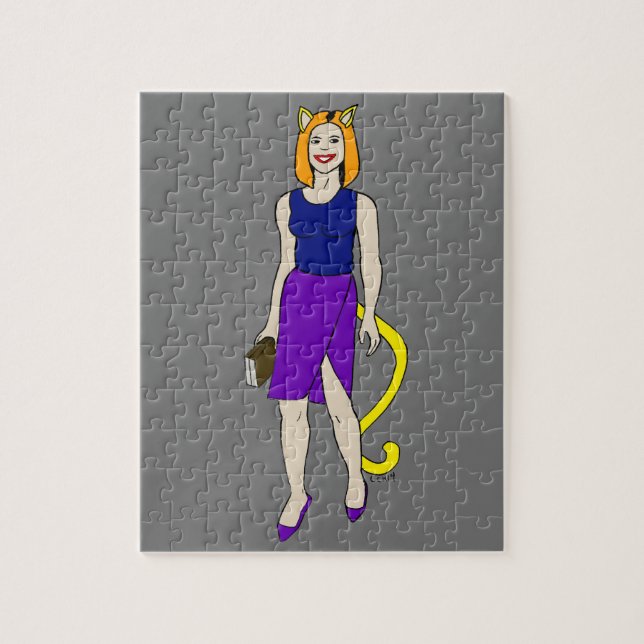 Puzzle chatte fille (Vertical)