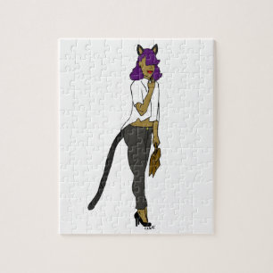 Puzzle chatte fille