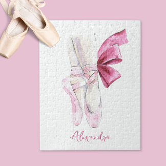 Puzzle Chaussons de ballet nom ou texte personnalisé