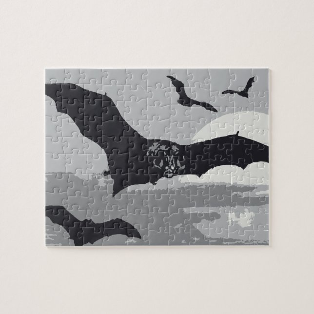 Puzzle Chauve-souris vintage d'Halloween (Horizontal)