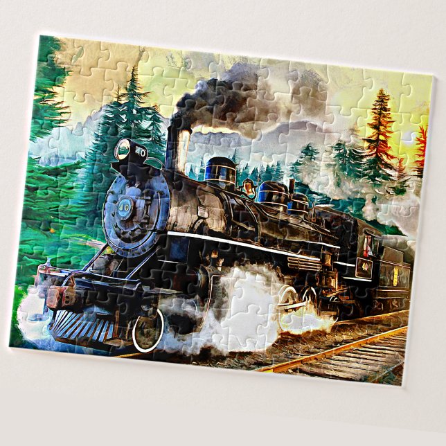 Puzzle Chemin de fer à vapeur Moteur Locomotive Peinture (Créateur téléchargé)