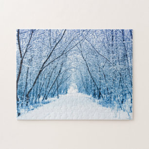 Puzzle Chemin forestier d'hiver