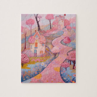 Puzzle chemin rose